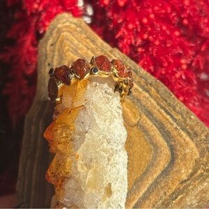 German Kabriski Delos Spessartine and Black Spinel Ring